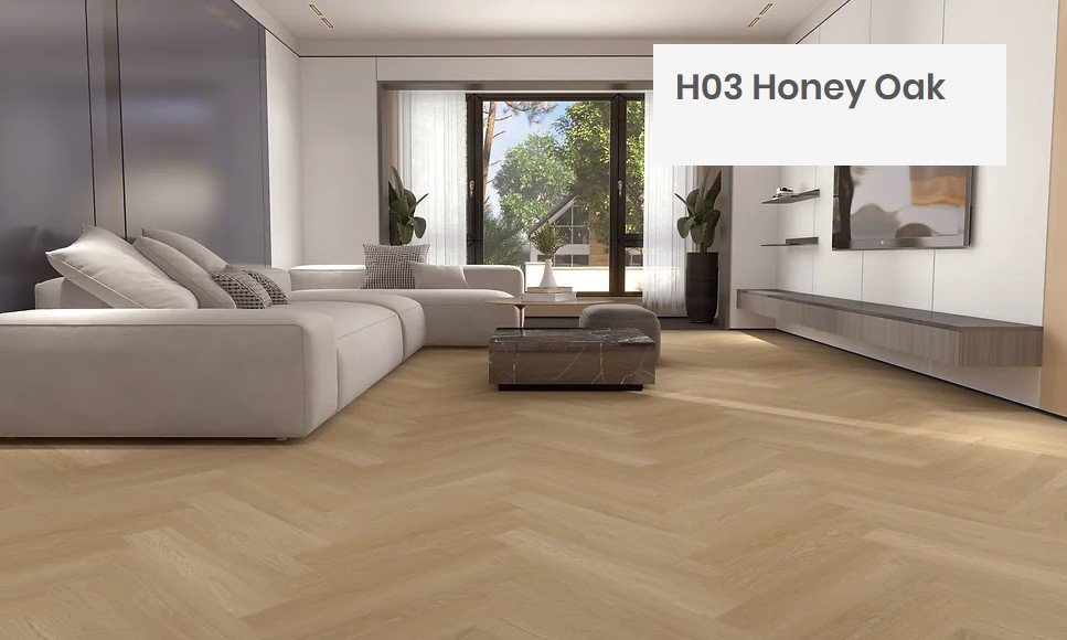 Flooring Store in Kitchener Waterloo Region | Petun Flooring | Woden Flooring Herringbone Collection – H03 Honey OakWe supply your flooring needs and install them for youH03-honey-oak-woden-vinyl-herringbone-collection-petun-flooring-store-in-kitchener-waterloo-collection-2 Woden Flooring Herringbone Collection - H03 Honey Oak - Image 2