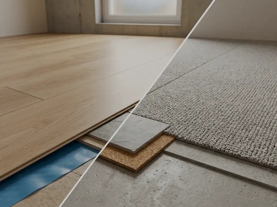Professionally installed waterproof flooring in a finished Ontario basement by Petun Flooring in Kitchener