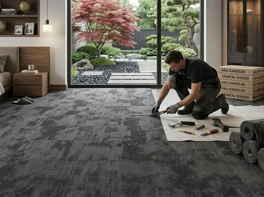 Professional wall-to-wall carpet installation in a Kitchener home by Petun Flooring