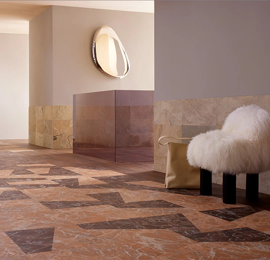 Forbo Allura Dryback Material - 63788DR5 Peach Marble Trapezoid