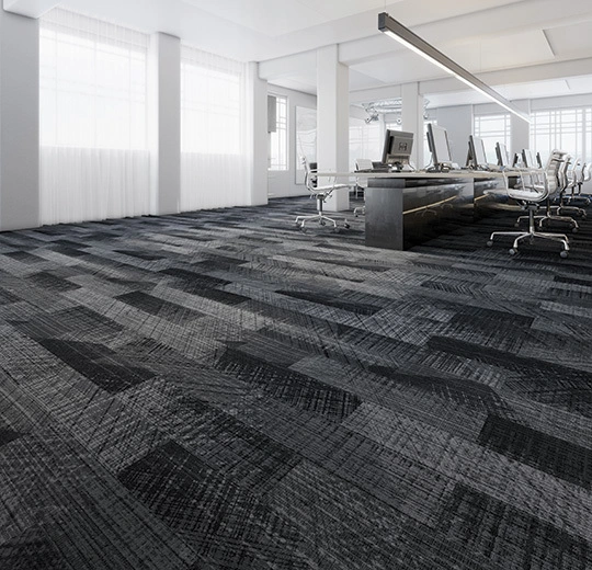 Forbo Flotex Flooring Refract Planks - 137001 Refract Obsidian