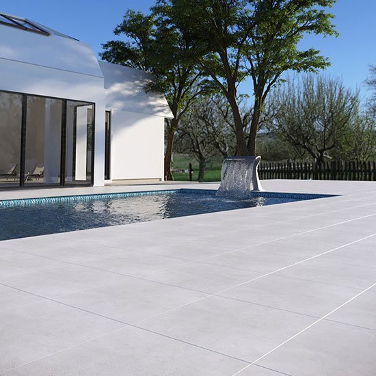 Banas Stones Outdoor Tile - White Tundra