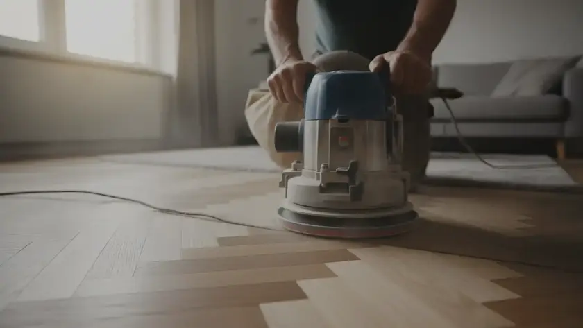 Warm and inviting Ontario home interior featuring aged hardwood floors with natural patina and visible character, illustrating the decision between refinishing or replacing hardwood flooring.