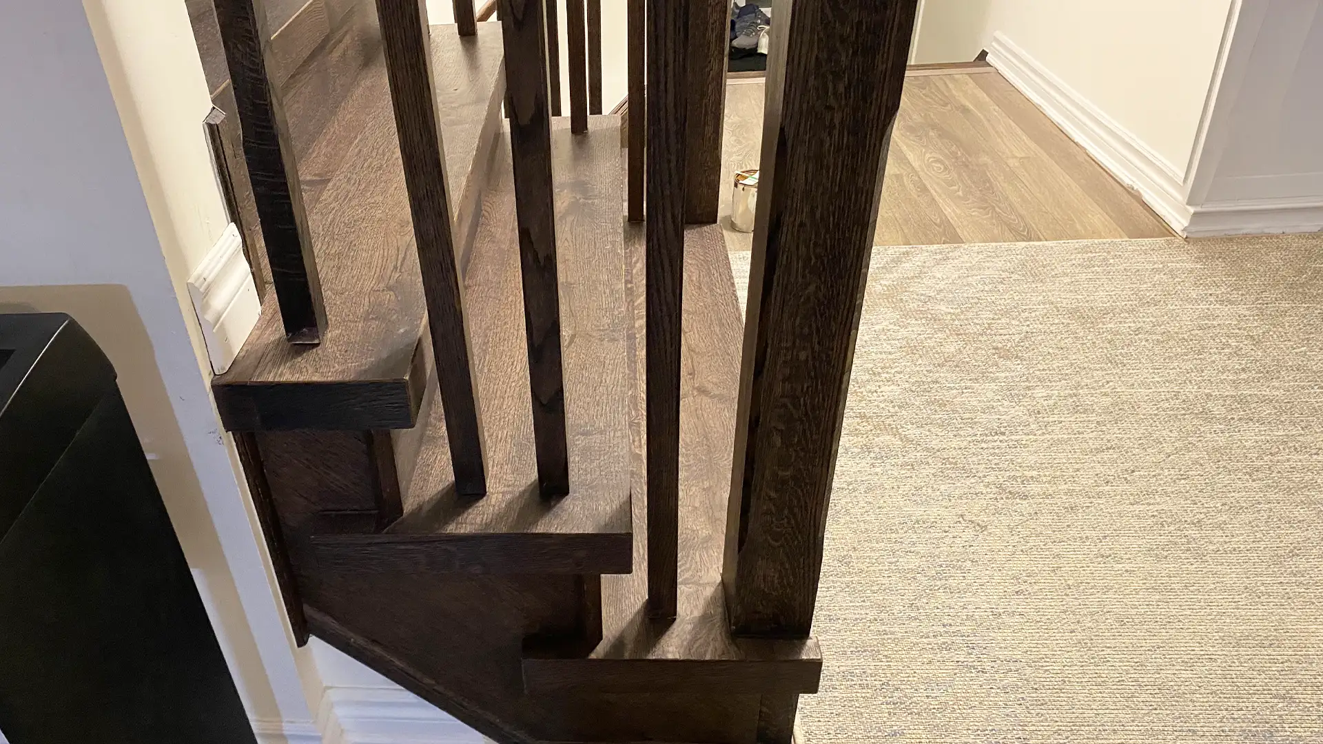 Custom Hardwood Stair Upgrade for a Residential Home by Petun Flooring