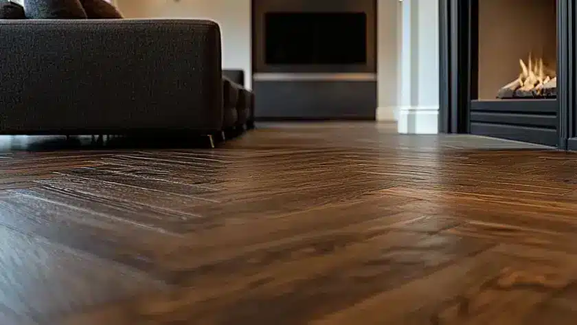 Flooring installer preparing tools and materials on installation day