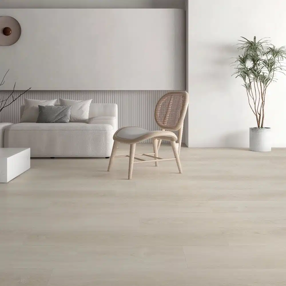 Premium SPC vinyl flooring plank sample with a wood look finish