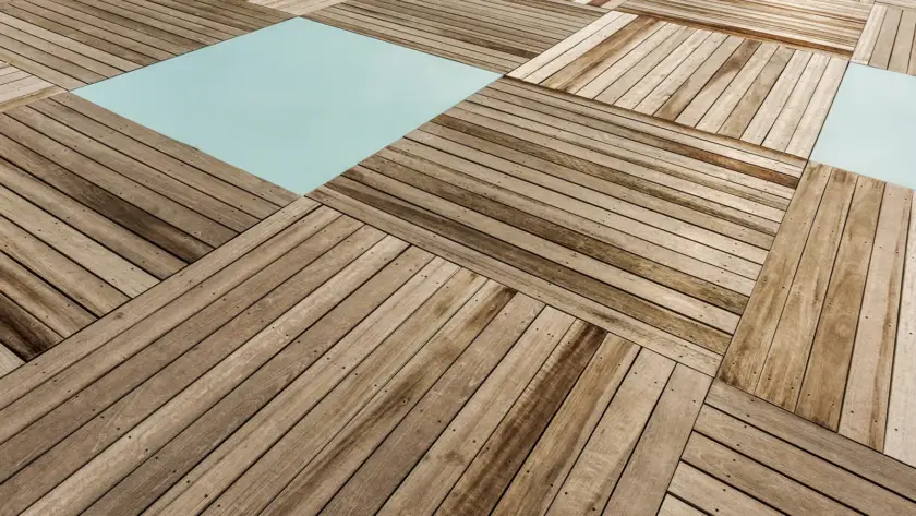 Height difference flooring mixed materials transition detail for seamless surfaces.