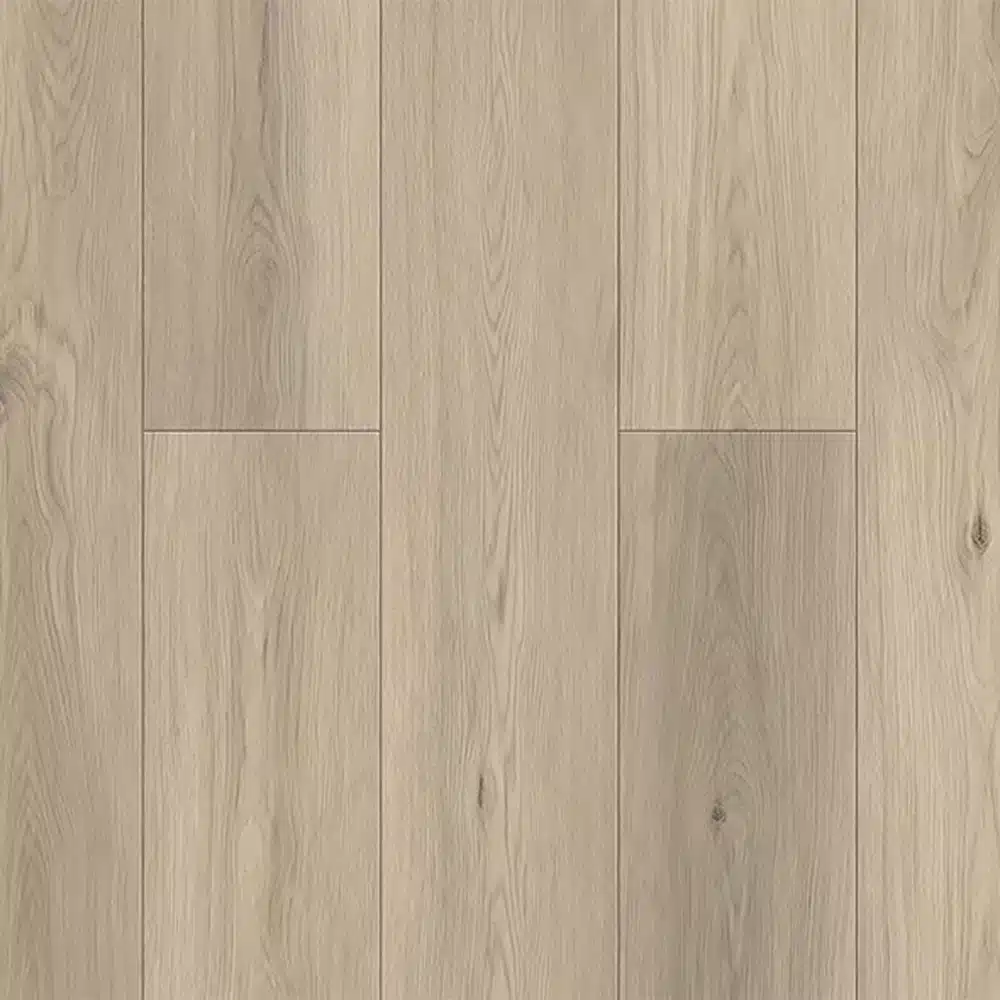 Woden 1001 Sandy Cove 10mm SPC vinyl plank swatch with light natural oak grain