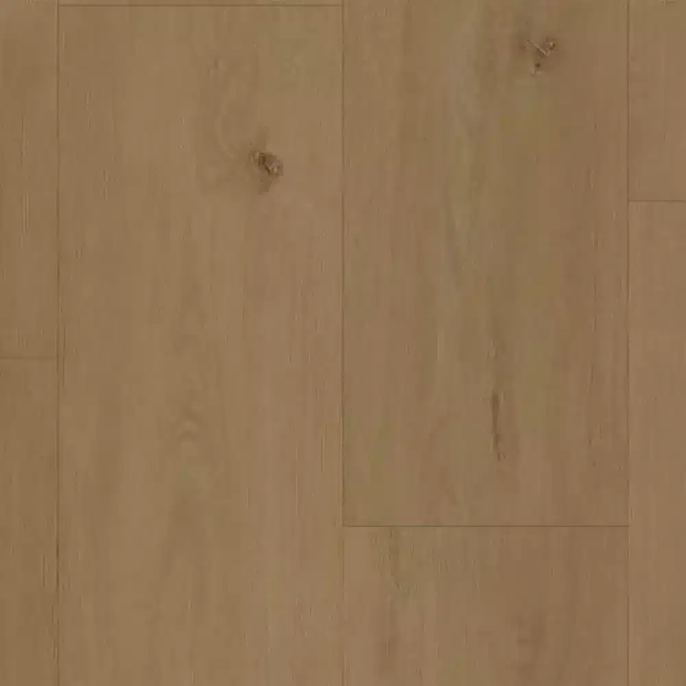 Woden 1004 River Clay 10mm SPC vinyl plank swatch in warm mid-brown oak
