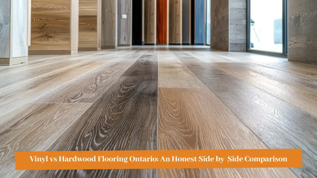 Vinyl vs hardwood flooring in Ontario: side by side comparison of wood-look floor planks